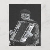 Happiness is Paris, muzikant zwart-wit kunst Briefkaart (Voorkant)