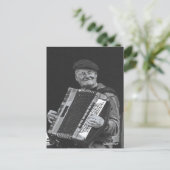 Happiness is Paris, muzikant zwart-wit kunst Briefkaart (Staand voorkant)