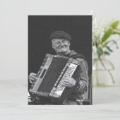 Happiness is Paris, muzikant zwart-wit kunst Kaart (Staand voorkant)