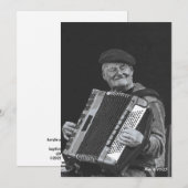 Happiness is Paris, muzikant zwart-wit kunst Kaart (Voorkant / Achterkant)