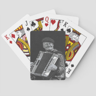 Happiness is Paris, muzikant zwart-wit kunst Pokerkaarten