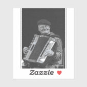 Happiness is Paris, muzikant zwart-wit kunst Sticker (Vel)