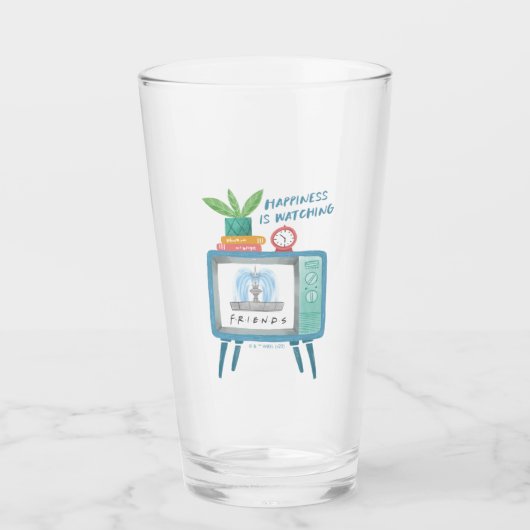 Happiness is watching FRIENDS™ Glas (Voorkant)