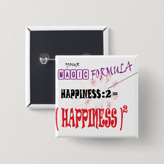 HAPPINESS MAGIC FORMULA GIFT BUTTON (Voorkant /achterkant)