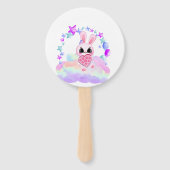 Happiness magic sweet bunny in the rainbow handwaaier (Achterkant)