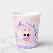 Happiness magic sweet bunny in the rainbow papieren bekers (Achterkant)
