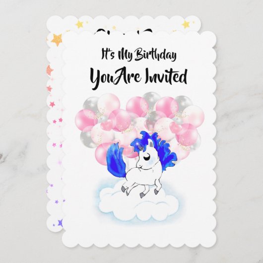 Happiness magic unicorn kaart (Voorkant / Achterkant)