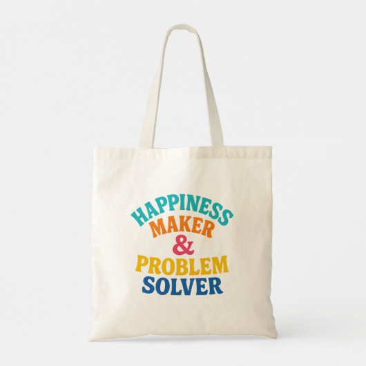 Happiness Maker & Probleemoplosser – Retro 60s Kle Tote Bag (Achterkant)
