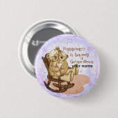 Happiness Oma pin knop Ronde Button 5,7 Cm (Voorkant /achterkant)