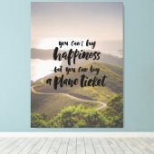 Happiness Planet Ticket Canvas Afdruk (Insitu (Houten vloer))