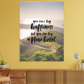 Happiness Planet Ticket Canvas Afdruk (Insitu (Woonkamer))