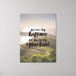 Happiness Planet Ticket Canvas Afdruk
