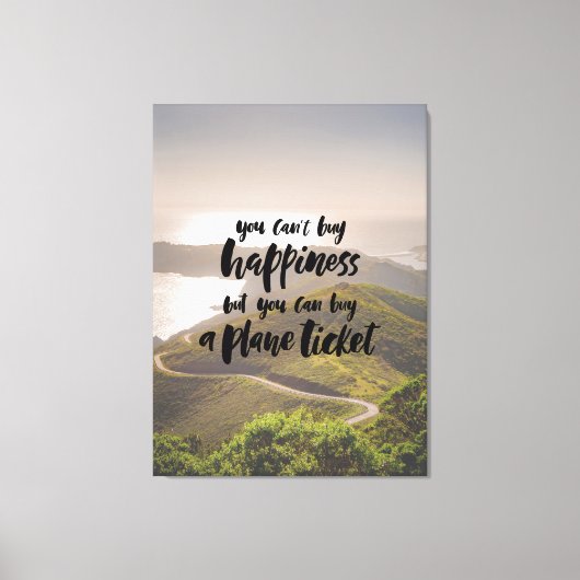 Happiness Planet Ticket Canvas Afdruk (Voorkant)