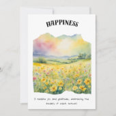 Happiness Positive Affirmation Kaart (Voorkant)