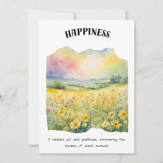 Happiness Positive Affirmation Kaart (Voorkant)