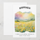 Happiness Positive Affirmation Kaart (Voorkant / Achterkant)