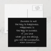 Happiness Quote Motivatie Briefkaart (Voorkant / Achterkant)