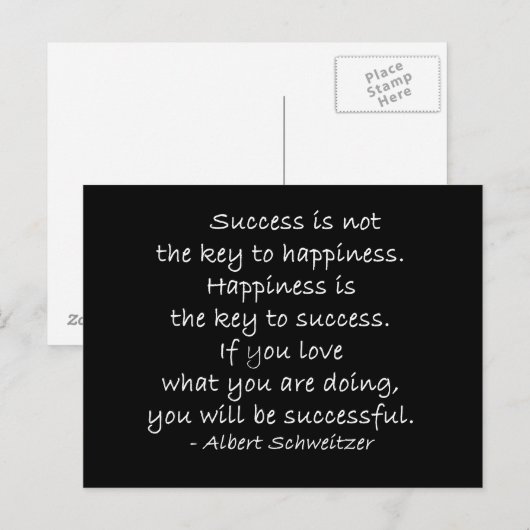 Happiness Quote Motivatie Briefkaart (Voorkant / Achterkant)