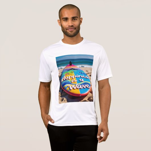 Happiness Wave Surfboard T-shirt (Voorkant volledig)