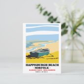 Happisburgh Beach Norfolk reisposter Briefkaart (Staand voorkant)