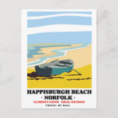 Happisburgh Beach Norfolk reisposter Briefkaart (Voorkant)