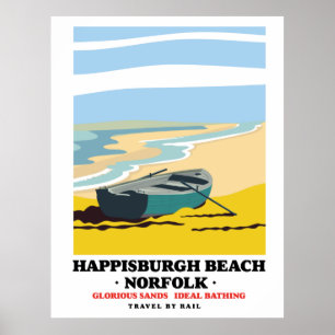 Happisburgh Beach Norfolk reisposter Poster