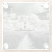 Happisburgh vuurtoren glazen onderzetter (Achterkant)