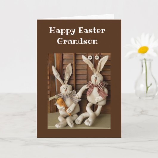 HAPPPY EASTER **GRANDSON** CARD KAART (Kleine Plant)