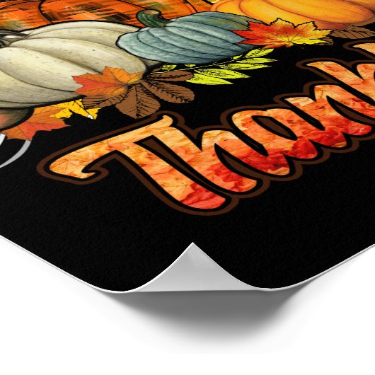 Happpy Thanksgiving Day Autumn Fall Maple Leaves Poster (Hoek)