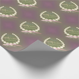 Happy12th Wedding Jubileum Pearl Graphic Cadeaupapier