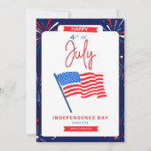 #Happy4*ofJulyIndependenceDayFlatHolidayCard Feestdagenkaart (Voorkant)