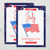 #Happy4*ofJulyIndependenceDayFlatHolidayCard Feestdagenkaart (Voorkant / Achterkant)
