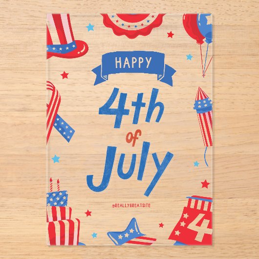 #Happy4thOfJulyAcrylUitnodiging Acryl Uitnodigingen (Voorkant)
