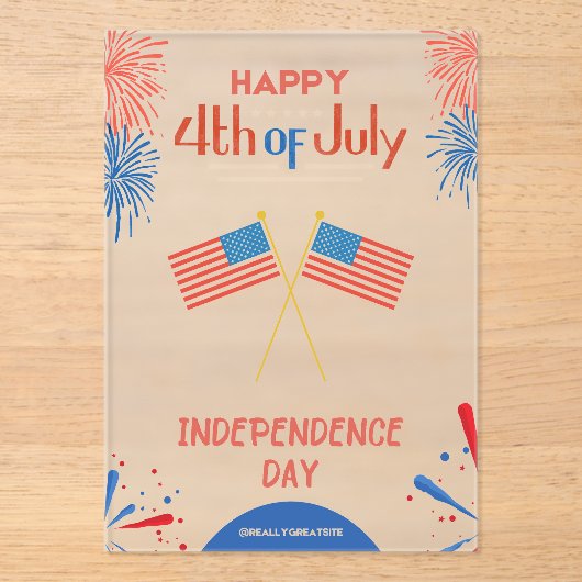 #Happy4thOfJulyIndependenceDayAcrylUitnodiging Acryl Uitnodigingen (Voorkant)