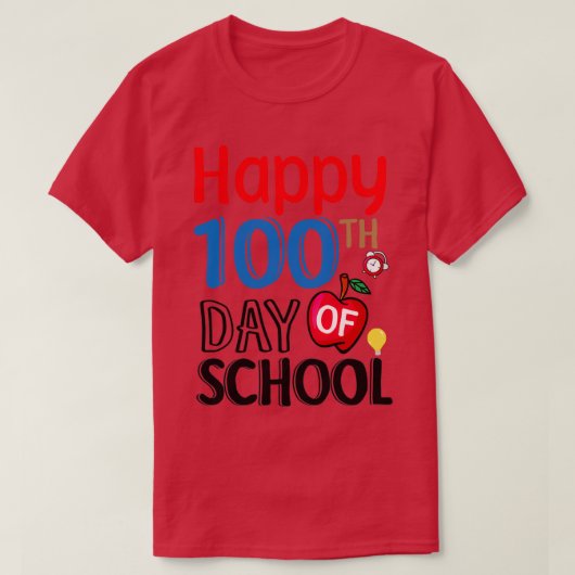 HAPPY 00 TH DAG VAN SCHOOL T-SHIRT (Design voorkant)