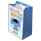 Happy 100 dagen Baek-il Elephant gepersonaliseerd Medium Cadeauzakje (Voorkant Gekanteld)