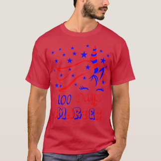 Happy 100 dagen slimmer met Amerikaanse vlag Unico T-shirt