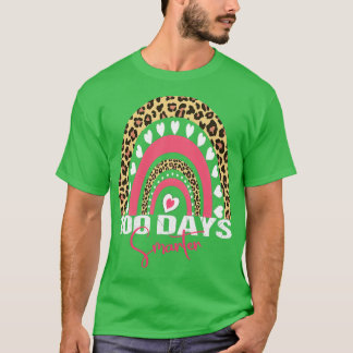 Happy 100 dagen slimmere regenboogluipaard t-shirt