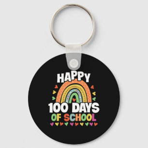 Happy 100 dagen van school regenboog Kinder jongen Sleutelhanger
