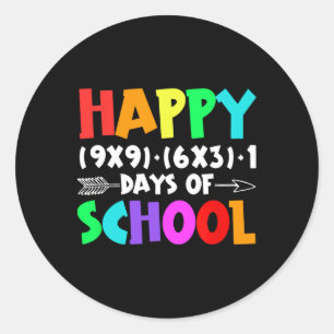 Happy 100 dagen van school Wiskunde Formula Teache Ronde Sticker
