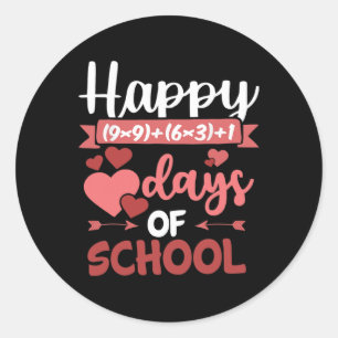 Happy 100 dagen van school Wiskunde Formula Valent Ronde Sticker