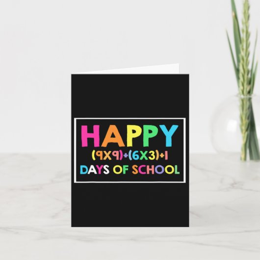 Happy 100 dagen van School Wiskunde Fun T-shirt vo Kaart (Voorkant)