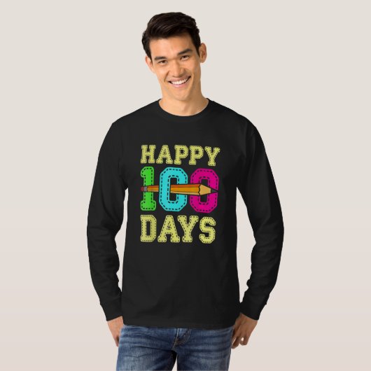Happy 100 Days 100th Day Of School Student Teacher T-shirt (Voorkant volledig)