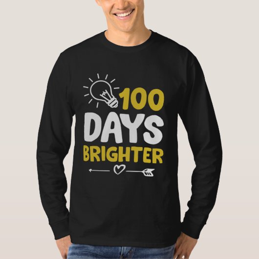 Happy 100 Days Brighter School Bright Light Bulb G T-shirt (Voorkant)