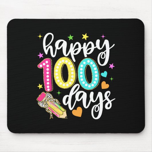 Happy 100 Days Coquette Bow Apple 100ste dag van S Muismat (Voorkant)