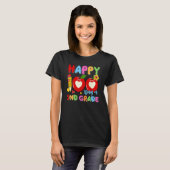 Happy 100 Days Of 2nd Grade Pencil Apples Kids Tea T-shirt (Voorkant volledig)
