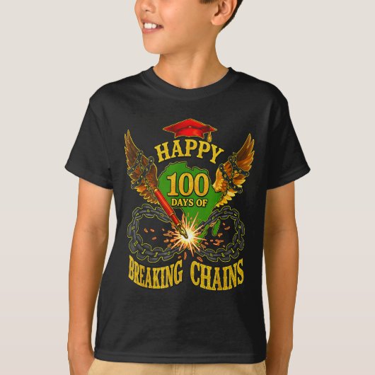 Happy 100 Days Of Breaking Chains Mlk Legacy Schoo T-shirt (Voorkant)