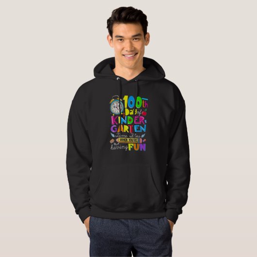 Happy 100 Days Of Kindergarten School Teachers Kid Hoodie (Voorkant volledig)