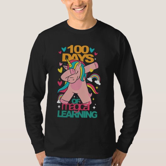 happy 100 days of magical learning  unicorn teache t-shirt (Voorkant)