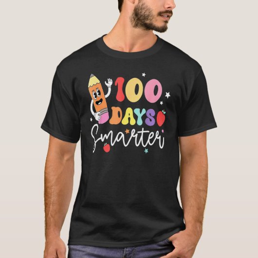 Happy 100 Days Of School 100 Days Smarter Brighter T-shirt (Voorkant)